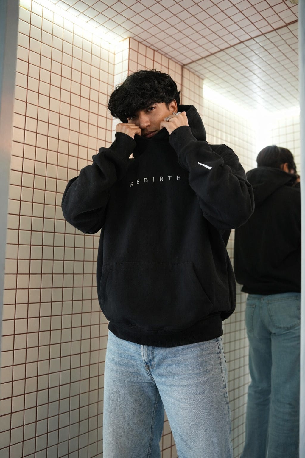 Rebirth Oversized Hoodie – Black
