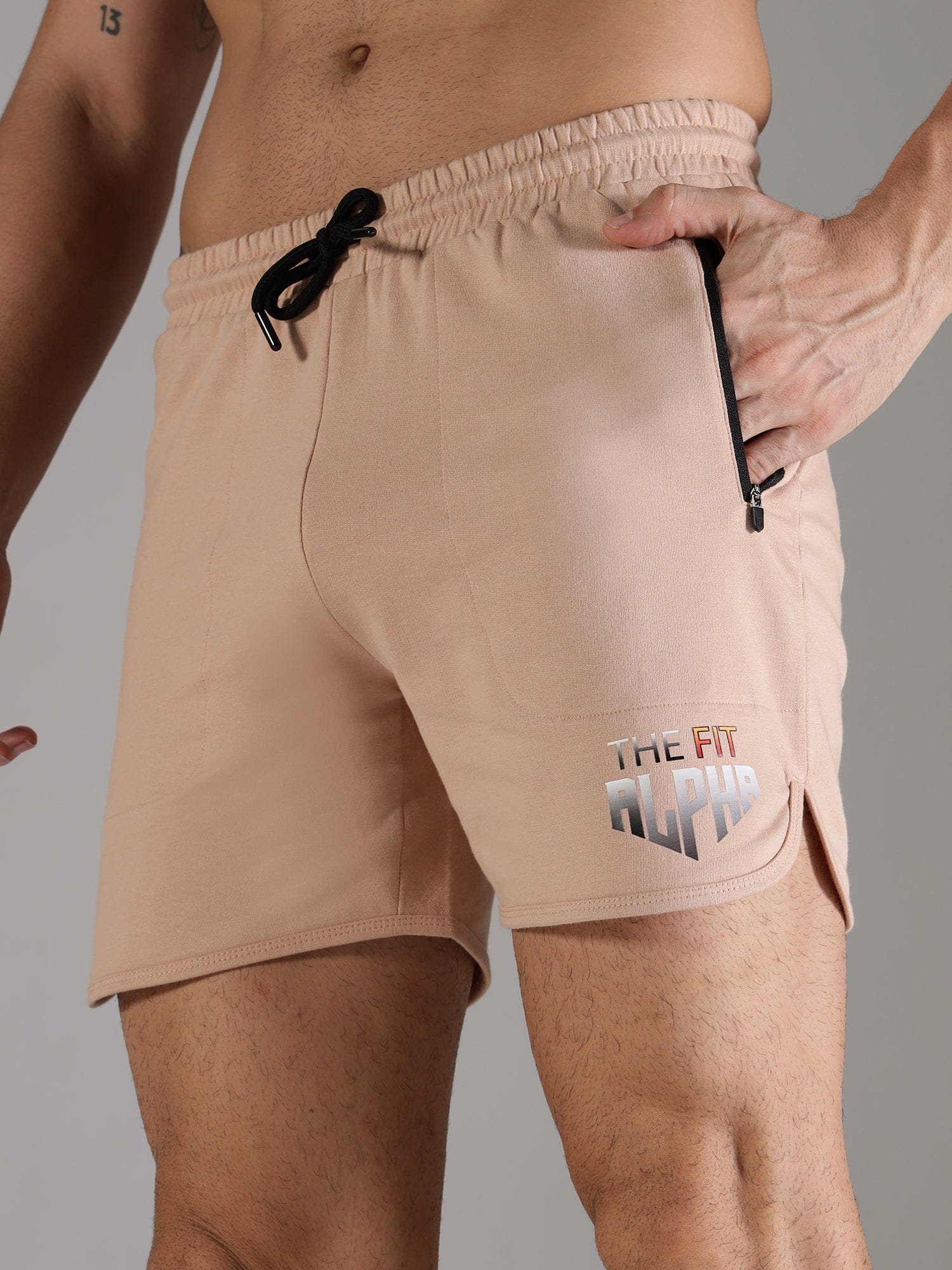 Cotton Terry Men's Shorts - Peach - IAM 1 Enterprises LLP